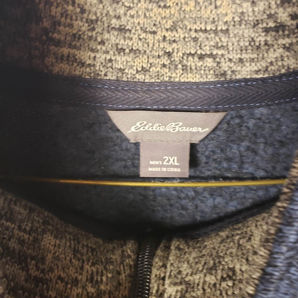 Eddie Bauer Men's Blue Quater Zip Sweater Size 2xl - Picture 3 of 4